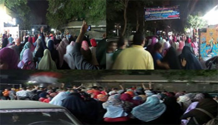 بالصور .. مشاركة نسائية كبيرة في مسيرة المعادي