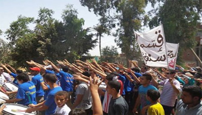 مسيرة بالإبراهيمية تتوعد بدحر الانقلاب واستعادة مكتسبات يناير