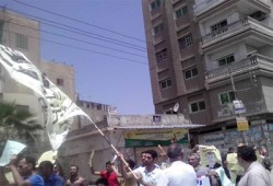 سلسلة بشرية بمنية سمنود بالدقهلية فى ذكرى مجزرة الفض