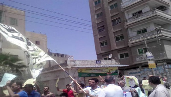 سلسلة بشرية بمنية سمنود بالدقهلية فى ذكرى مجزرة الفض