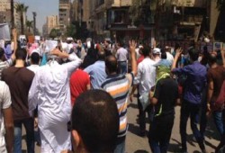 بالصور.. مسيرة بفيصل تنديدًا بالانقلاب والعدوان على غزة