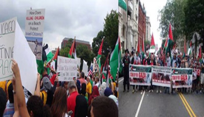 بالصور.. استمرار التظاهر بواشنطن تضامنًا مع غزة