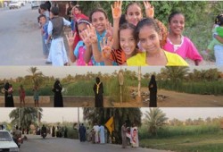 سلسلة بشرية على طريق "إدفو أسوان" استعدادًا لانتفاضة القصاص