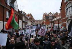 مظاهرة بلندن ضد العدوان الصهيوني على غزة