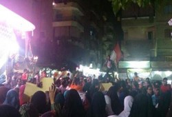 مسيرة حاشدة لأهالي حلوان رفضًا للانقلاب ودعمًا لغزة