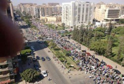 مظاهرة بمكرم عبيد والنحاس تهتف بإسقاط حكم العسكر