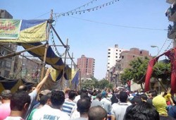 بالصور.. عزبة النخل تنتفض رفضًا لمجزرة غزة وضد العسكر