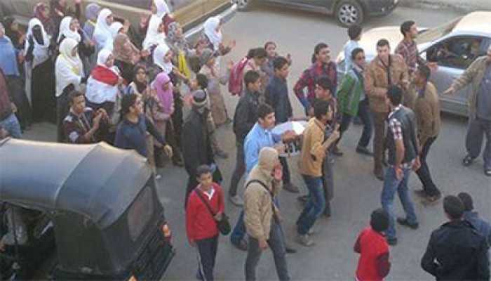 أهالي النوبارية يطالبون بعودة الشرعية في سلاسل بشرية