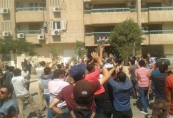 بالصور.. مظاهرة لطﻻب ضد الانقلاب بمدينة نصر