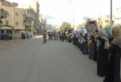 سلاسل بشرية بأنشاص الرمل بالشرقية تدعو لانتفاضة 3 يوليو