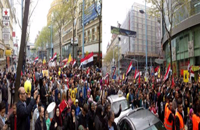 بالصور.. مظاهرة حاشدة للمصريين بفيينا دعمًا للشرعية ورفضًا للانقلاب