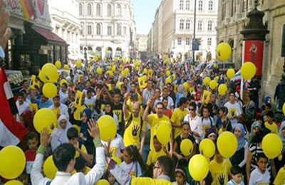 مسيرة حاشدة بالنمسا رفضًا للانقلاب العسكري في مصر