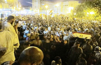 عشرات الآلاف في مسيرتين بالمنيا رفضًا للانقلاب وتأييدًا للرئيس مرسي