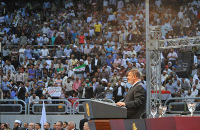 كلمة الرئيس مرسي أمام مؤتمر نصرة الشعب السوري