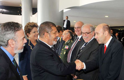 مراسم الاستقبال الرسمية للرئيس مرسي بالقصر الرئاسي البرازيلي