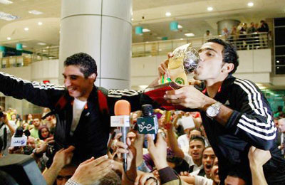 استقبال جماهيري لمنتخب شباب مصر الفائز ببطولة إفريقيا