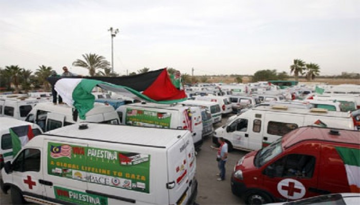 وصول قافلة "أميال من الابتسامات 20" إلى قطاع غزة