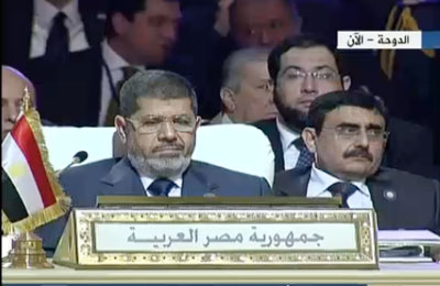 الرئيس مرسي يطالب بإتمام المصالحة الفلسطينية وإنهاء حصار غزة