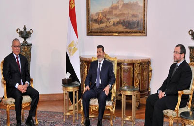 الرئيس مرسي بحث مع رئيس وزراء ليبيا سبل تدعيم العلاقات