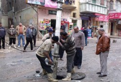 الحرية والعدالة يساهم في حل أزمة الصرف بشارع الجيش بالإسكندرية