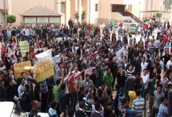 مسيرة لطلاب جامعة المنوفية تأييدًا لقرارات الرئيس