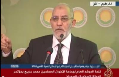 المرشد العام يطالب بالاتحاد لوقف نزيف الدم الفلسطيني والسوري