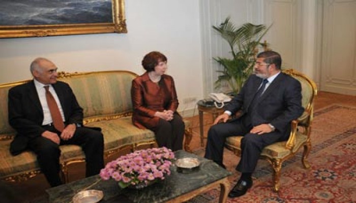 مرسي يستقبل أشتون لبحث توسيع التعاون مع الاتحاد الأوروبي