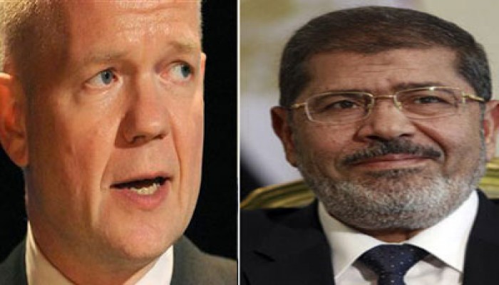 الرئيس مرسي يستقبل وزير خارجية بريطانيا