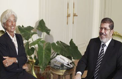 الرئيس مرسي يستقبل رئيسة صندوق النقد الدولي