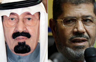 خادم الحرمين الشريفين يعزي الرئيس مرسي في حادث رفح