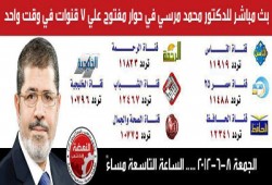 د. مرسي في حوار تلفزيوني تبثه 7 فضائيات مساء اليوم