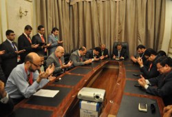 مؤتمر صحفي عالمي بمقر حملة "مرسي رئيسًا"