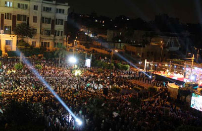 قصر عابدين يضيء باسم محمد مرسي