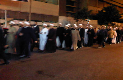 وصول مسيرة لدعاة الأزهر لمؤتمر مرسي بعابدين