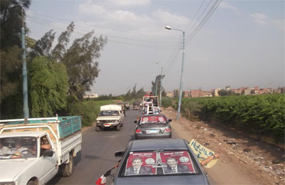 الدقهلية.. مسيرة سيارات لدعم "مرسي" بأجا