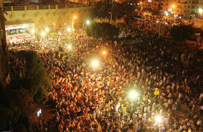 جماهير القليوبية يستقبلون د. مرسي بهتاف "إن شاء الله مرسي كسبان"