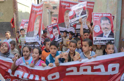 مسيرة لأطفال أشمون لتأييد د. مرسي بالمنوفية
