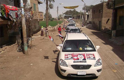 مسيرة سيارات تأييدًا لمرسي بالمنيا