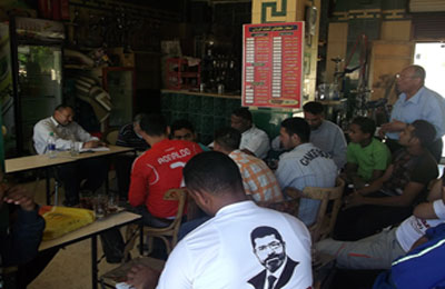 حملة مرسي تتواصل على المقاهي بمدينة بدر