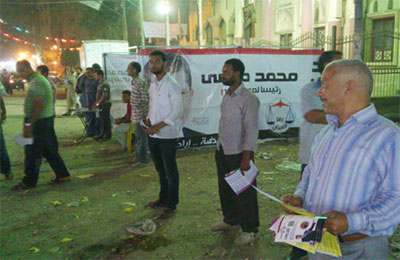 7 خيام انتخابية بغرب شبرا الخيمة لدعم د. محمد مرسي