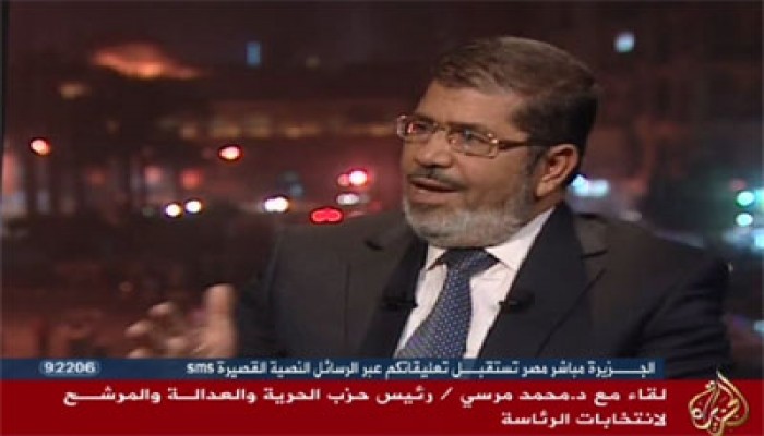 د. مرسي على "الجزيرة مباشر": ثقتنا كبيرة في الشعب