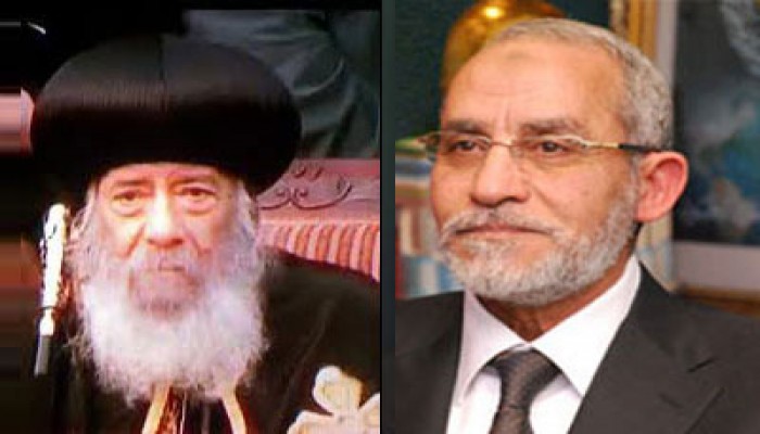 المرشد العام يهنئ البابا شنودة بسلامة العودة