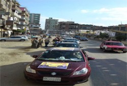 مسيرة بالسيارات لمرشحي "الحرية والعدالة" جنوب الشرقية