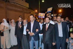 مسيرة حاشدة لمرشحي الحرية والعدالة في مصر الجديدة