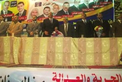 استقبال حافل لمرشحي "الحرية والعدالة" بالفيوم