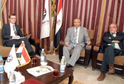 الأمين العام للحرية والعدالة يستقبل سفير بلجيكا