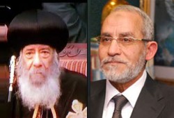 البابا شنودة يشكر المرشد العام على برقيته