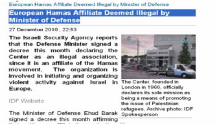 الكيان يحظر نشاط مركز "العودة" الفلسطيني