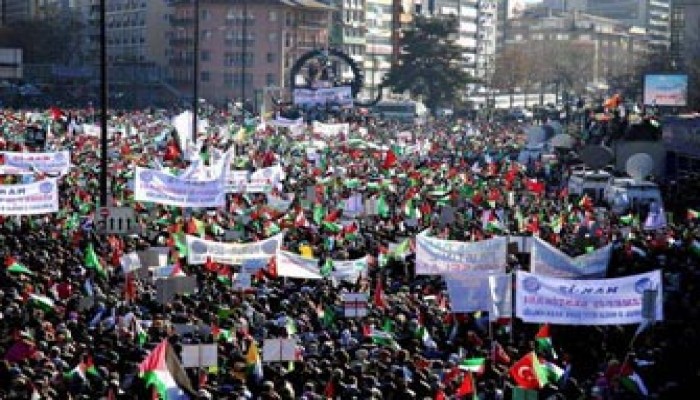 تواصل المظاهرات في تركيا لتأديب العدو الصهيوني