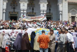 دمياط تتظاهر ضد مجزرة أسطول الحرية